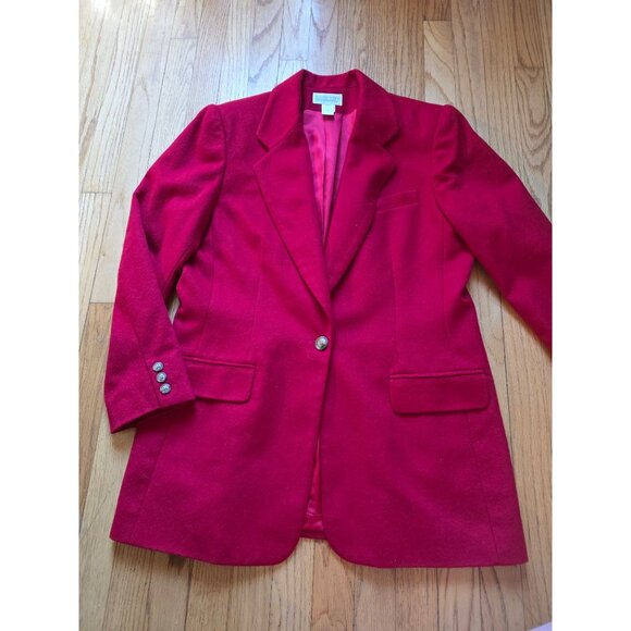 Lands End Womens Red Cashmere Blazer Size 14 - Picture 4 of 7